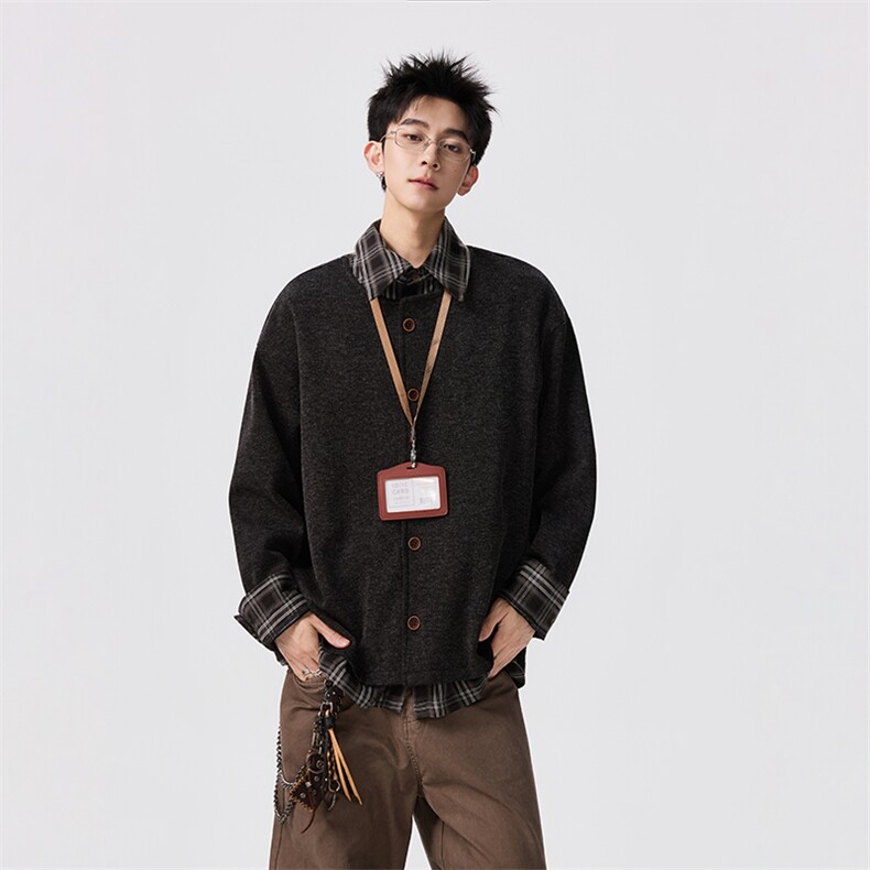 2026春假两件衬衫拼接宽松外套P65-控119，男装衬衫，星座216(原A116)