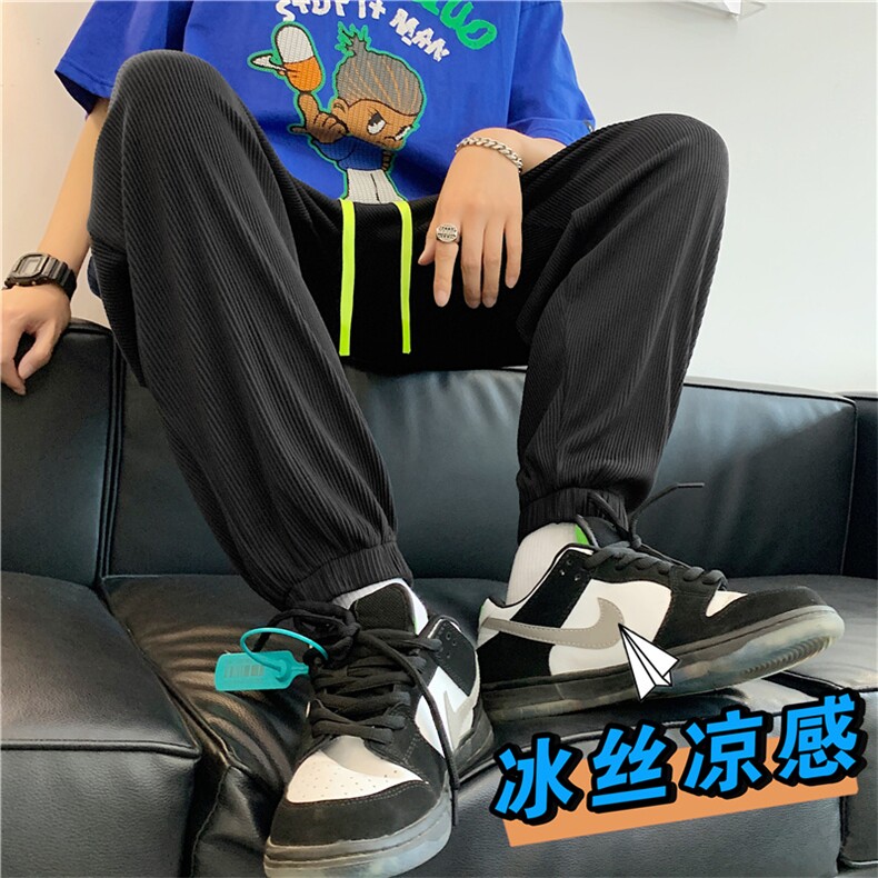 新款宽松运动束脚哈伦休闲裤港风卡通印花运动裤子男 K3254-P30图片