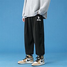 蓝底2024秋冬款个性后开叉宽松束脚运动休闲潮牌裤子2111-P45控69，男装休闲裤，星座914-3