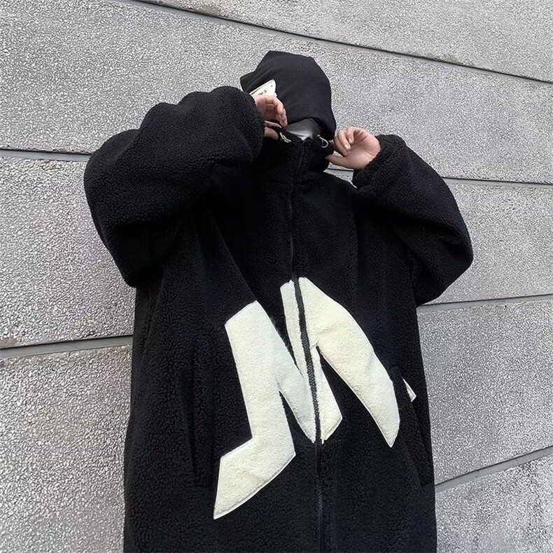 潮牌复古羊羔绒外套男秋冬季2024新款美式WM66-P60,男装夹克,星座1109-3
