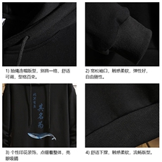 WY2261-P35纯连帽卫衣男大码运动帽衫宽松薄砖墙，男装卫衣，电商A040A