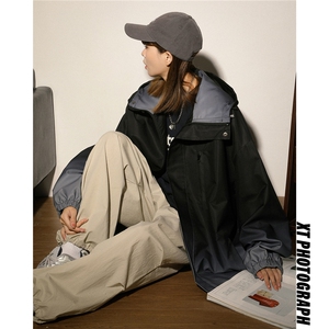 2025中性风山系防水冲锋衣渐变色夹克女聚酯纤维JK77088P85控图片