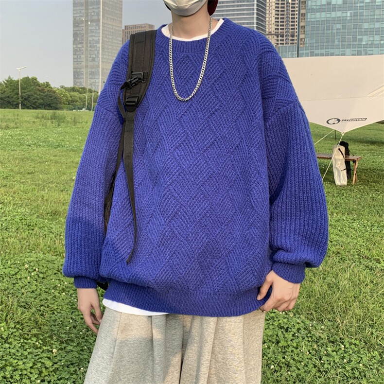 2023秋冬毛衣条纹港风文艺青年打底衫宽松上衣休闲M1047P42,男装针织衫/毛衣,星座512-2