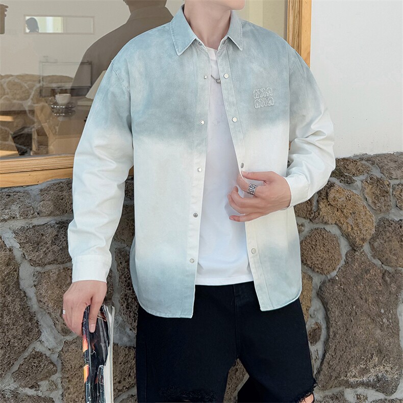 高品质纯棉寸衫型夹克扎染渐变外套店主社会小伙潮牌新款CS73P68,男装夹克,星座301B-1
