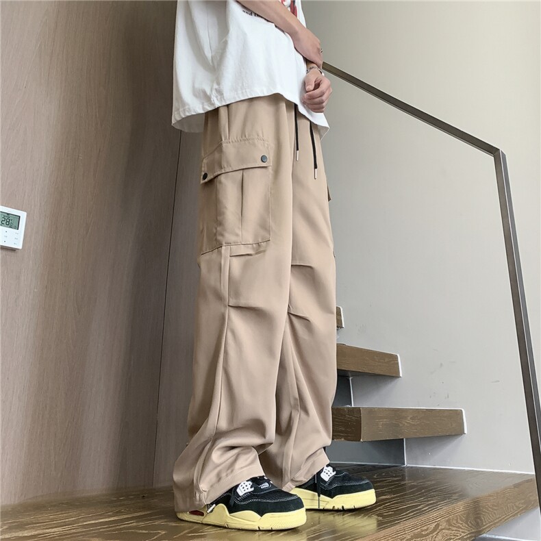 直播春夏中性风休闲裤男多口袋直筒宽松工装裤男K10015-特P38,男装工装外套,电商A099