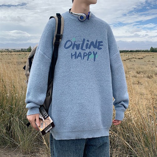 ！2023秋冬新款男士圆领毛衣百搭潮流针织衫上衣M320P45，男装针织衫/毛衣，电商B220