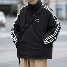 潮美式织带棉服冬季宽松加厚男女款立领上衣M065-P83，男装棉衣，星座308B-2
