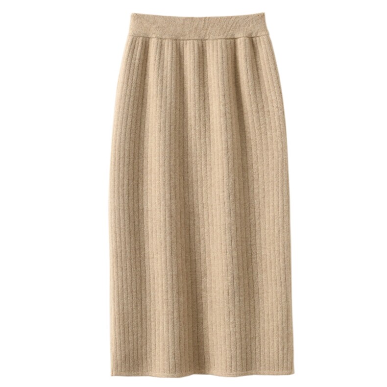 开叉裙2024年秋季简约时尚包臀显瘦百搭半身裙，女装半身裙，羿纯羊绒