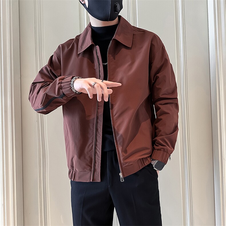 痞帅炸街潮流翻领夹克男士外套社会小伙店主风301C-JK13-P98控138，男装夹克，星座301C（原B323）