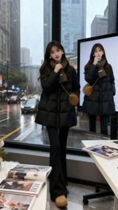 云朵泡芙羽绒服女2025冬季新款高级小个子韩系保暖白鸭绒外套图片