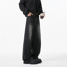 抖音品质流做旧复古水洗宽松加绒牛仔裤B315-K24274JR-p65控88，男装牛仔裤，电商B315