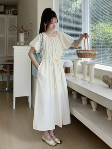 2024新浅杏黄色连衣裙【现货】082-3639P120K178图片