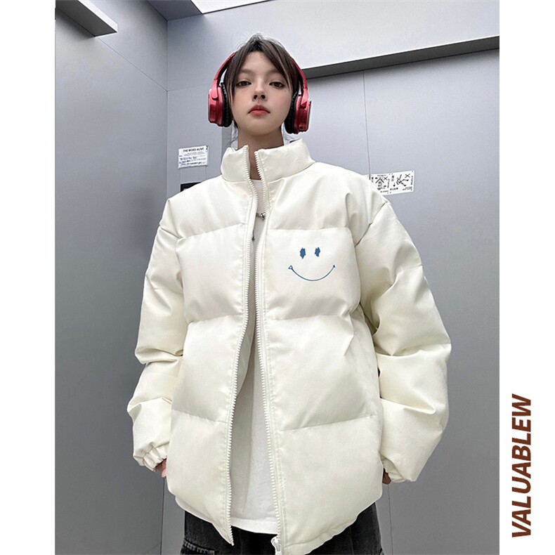 均可提供短视频高品质港风笑脸PU皮加厚棉衣PM136-p110控148,男装棉衣,星座508（原C305）