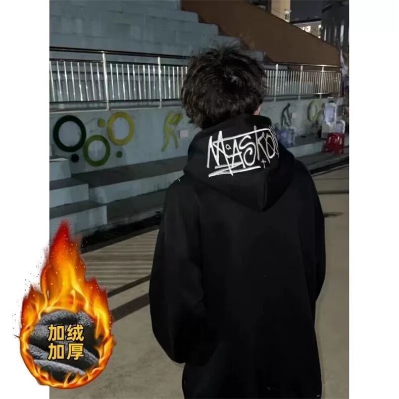 1506/QAT140/P42美式春秋连帽卫衣男女新款冬季高街情侣休闲外套图片