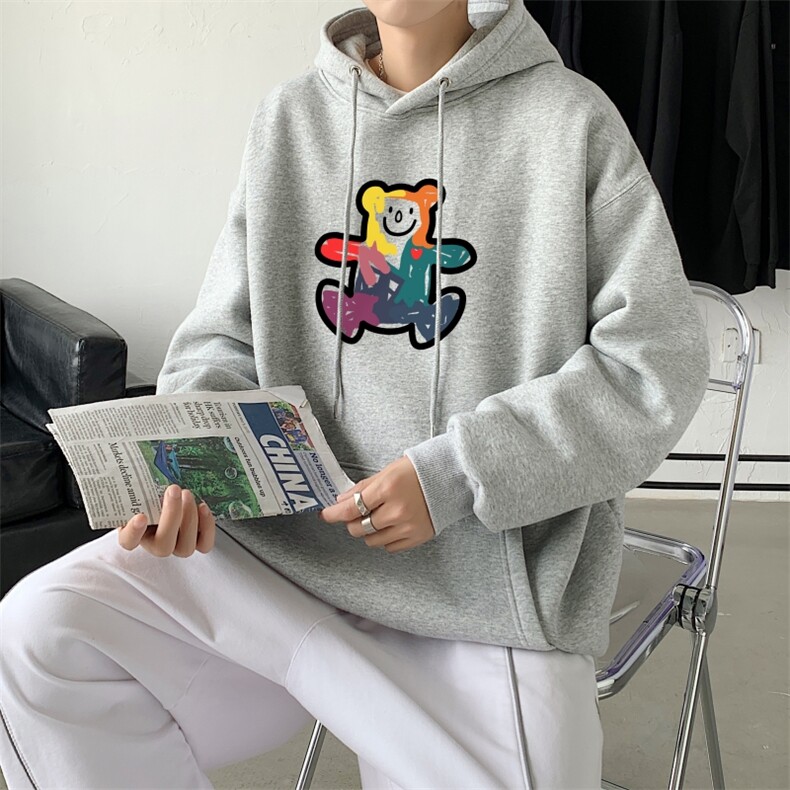 L2475P48秋冬新款卫衣男装宽松港风日系外套连帽衣服宽松卫衣,男装卫衣,星座510A-1
