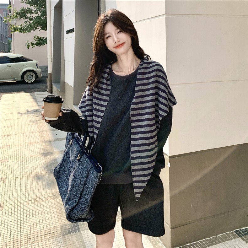春季卫衣套装两件套卫衣+短裤披肩C111-2602-P170-K278,女装套装/套裙,2C111