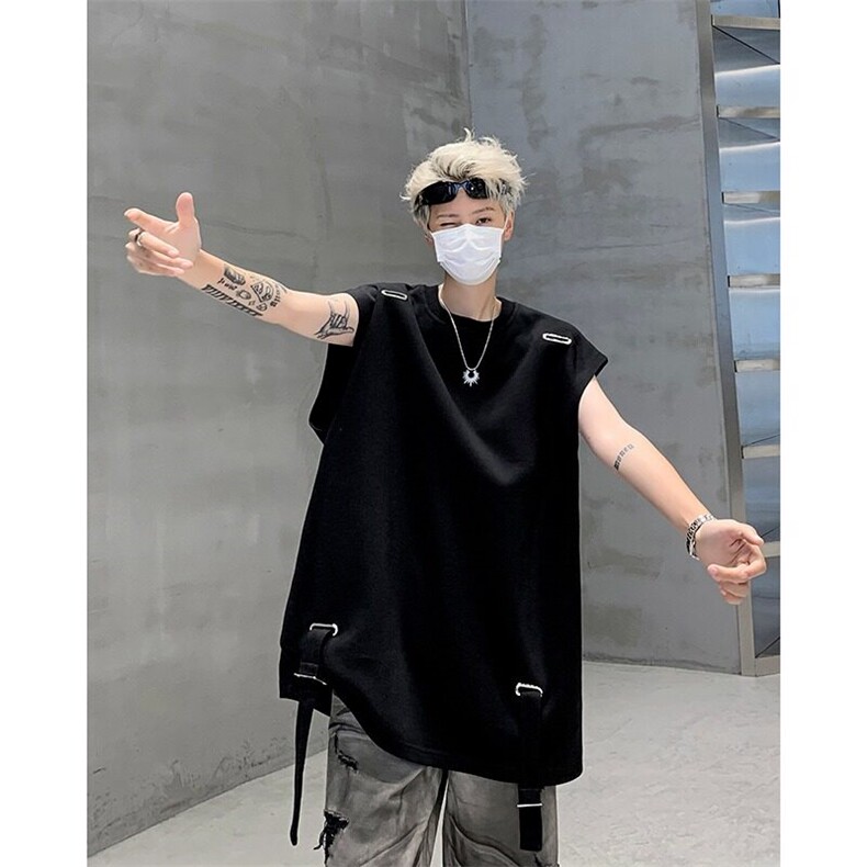 美式重磅复古无袖背心男式2025夏季清凉小众设计感宽松休闲坎,男装背心/马甲,星座218-1（原230）