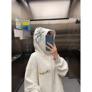 5300-P55原版做工/刺绣/后包新款花卉连帽卫衣图片