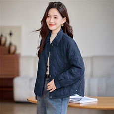 现货!2025年冬季时尚夹棉加厚翻领宽松女外套，女装棉衣/棉服，依恋蒂丝