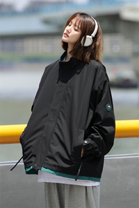 新款中性风立领撞色冲锋衣宽松二开夹克男DSA157B-J215-P75图片