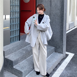 轻熟风立领呢大衣女2025秋冬新款高级感宽松显瘦小个子毛呢外套图片