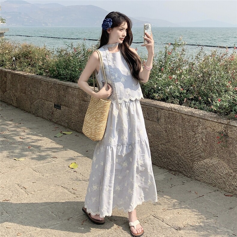 夏季新款韩系甜美减龄百搭显瘦开衫+半身裙两件套套装女,女装套装/套裙,2C159