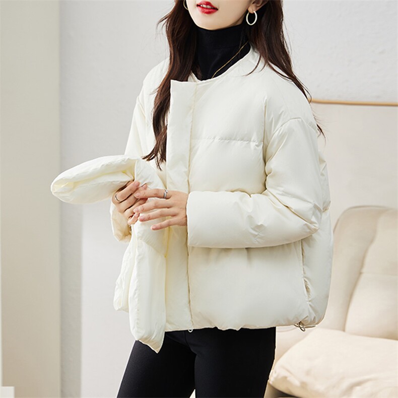 现货羽绒服女连帽新款短款小个子面包服时尚宽松休闲保暖轻暖外套,女装羽绒服,贵人树