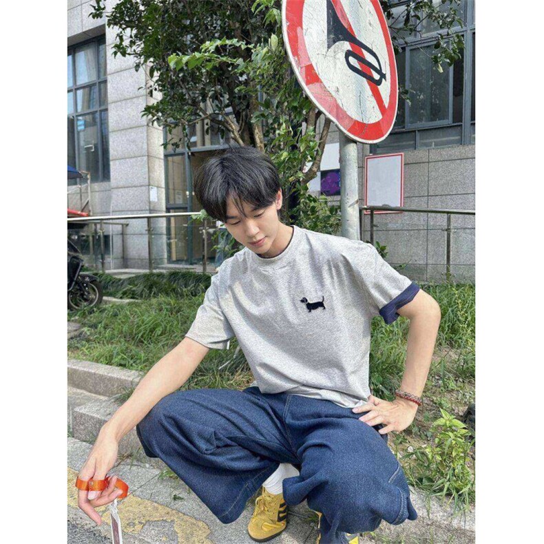 撞色领短袖潮牌情侣夏季半袖宽松显瘦t恤上衣男TX0006,男装T恤,星座208-5
