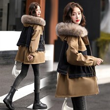 派克服女中长款冬装2024年新款今年流行加厚加绒棉袄外套冬季，女装派克服，一安秀