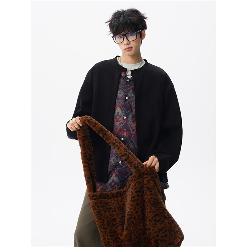KS10157-特批60控108新款开衫休闲上衣设计感两件套复古大码卫衣,男装卫衣,电商A059
