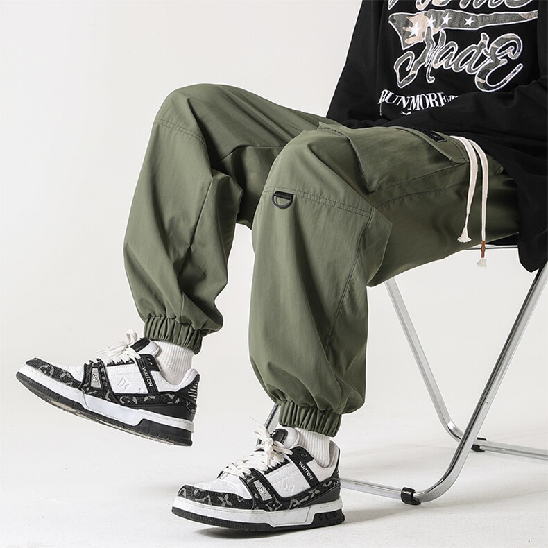 港风工装休闲裤男宽松直筒束脚伞兵裤KP806P50,男装休闲裤,星座1204-3