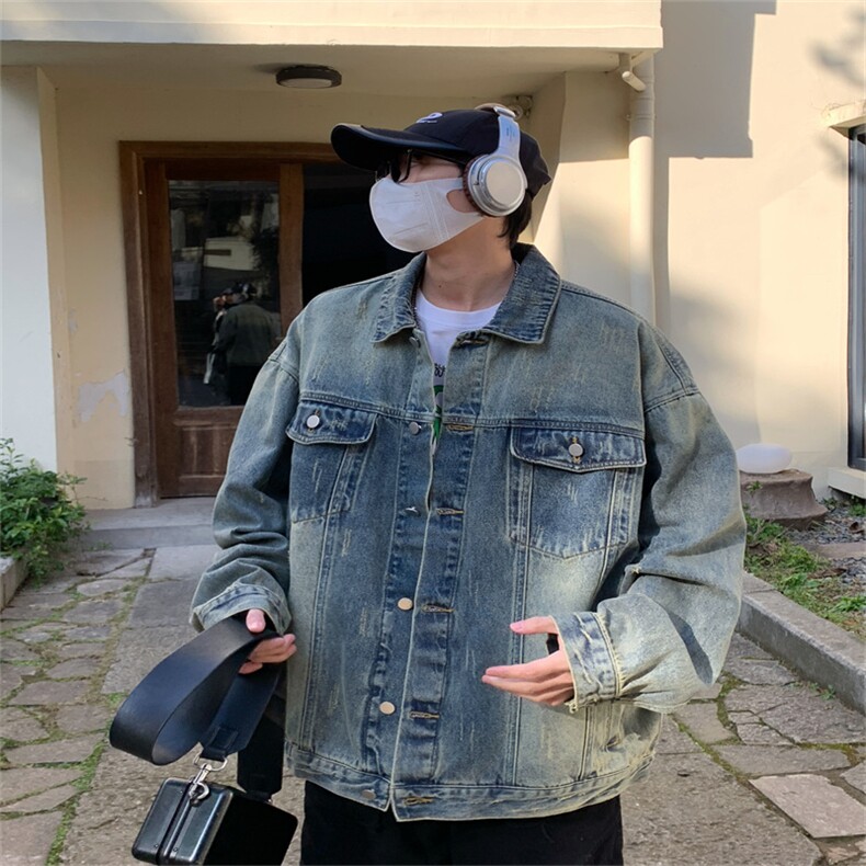 得物二开牛仔外套男潮痞帅美式工装夹克立领牛仔夹克JK1178-P78,男装工装外套,星座1103-3