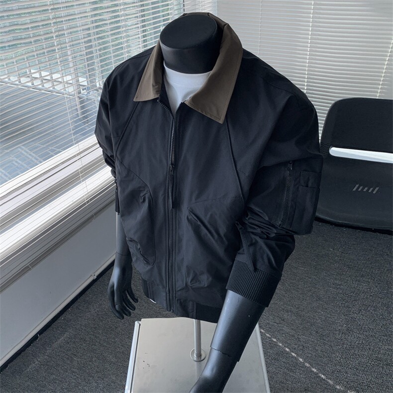 美式飞行员夹克男款解构弯刀短款外套廓形翻领棒球服JK02557-P72,男装夹克,星座308B-2