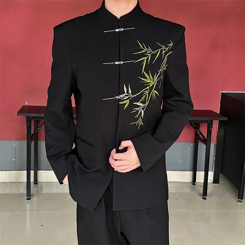 1506A/GW470/P64风刺绣新中山装高级感春秋中式唐装立领西服1，男装西服，星座1506A