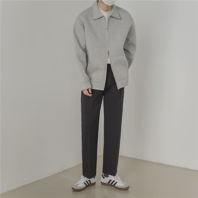 春秋新款韩系双拉链外套男士学院风情侣上衣港风百搭卫衣潮流夹克,男装T恤,星座506A