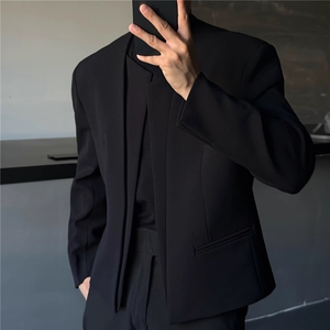 高级感痞帅西服男上衣春秋休闲西装外套韩版潮流轻熟风单西服图片