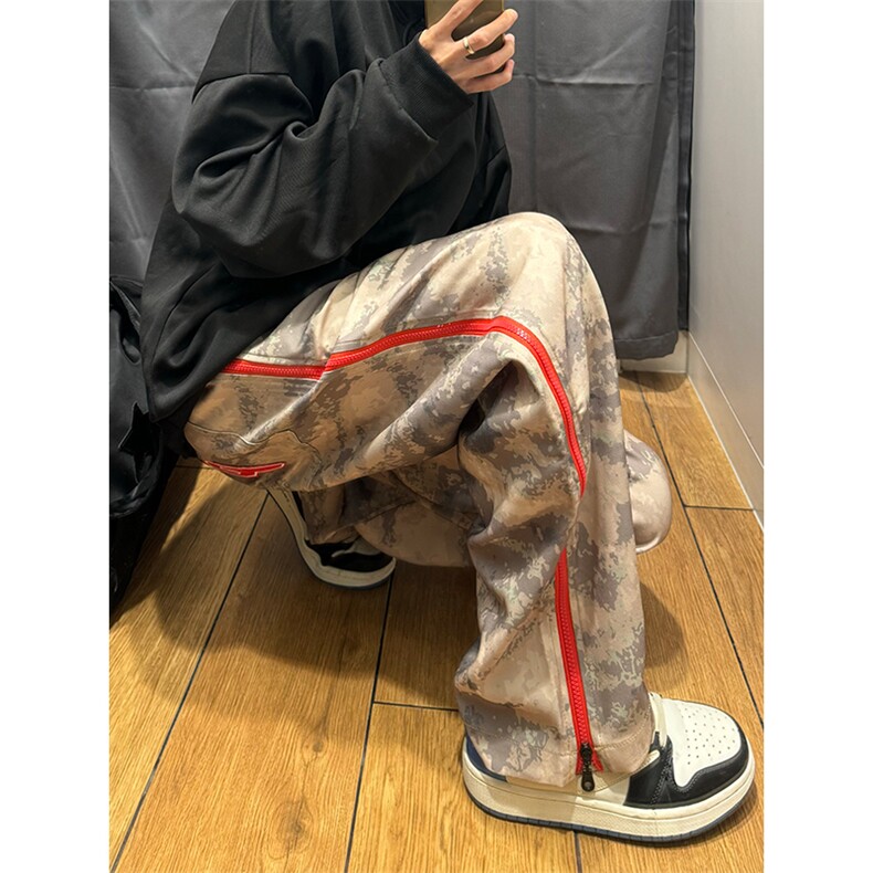 港风抖音品质迷彩美潮工装裤拉链休闲裤长裤A014-DY2175-P60,男装工装外套,电商A014
