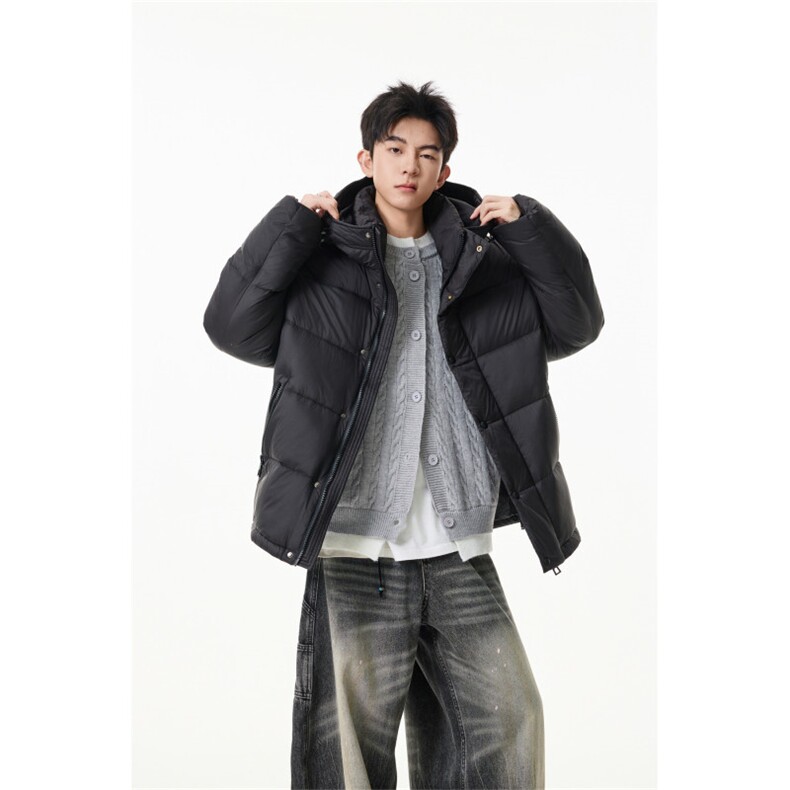 90%绒新标有报告连帽撞色韩版宽松羽绒服外套Y990/370现货,男装羽绒服,星座202