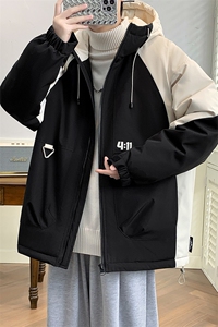 冬上新加棉加厚休闲棉服港风连帽棉衣外套男女 8325-P110控价158图片