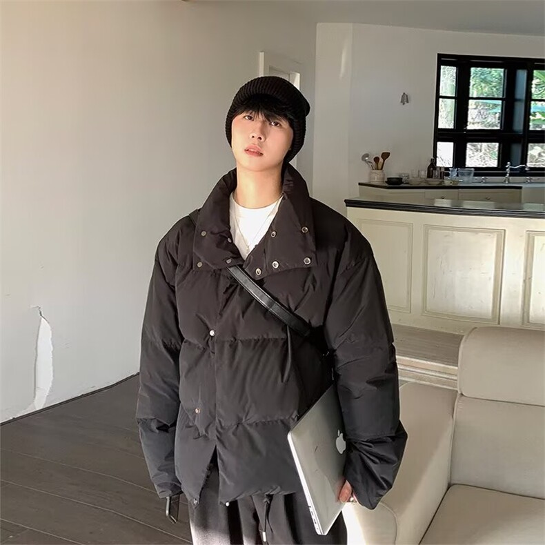 抖音品质韩版棉服套装男2026冬季新款立领棉衣外套加厚衣服男,男装棉衣,星座218-1（原230）