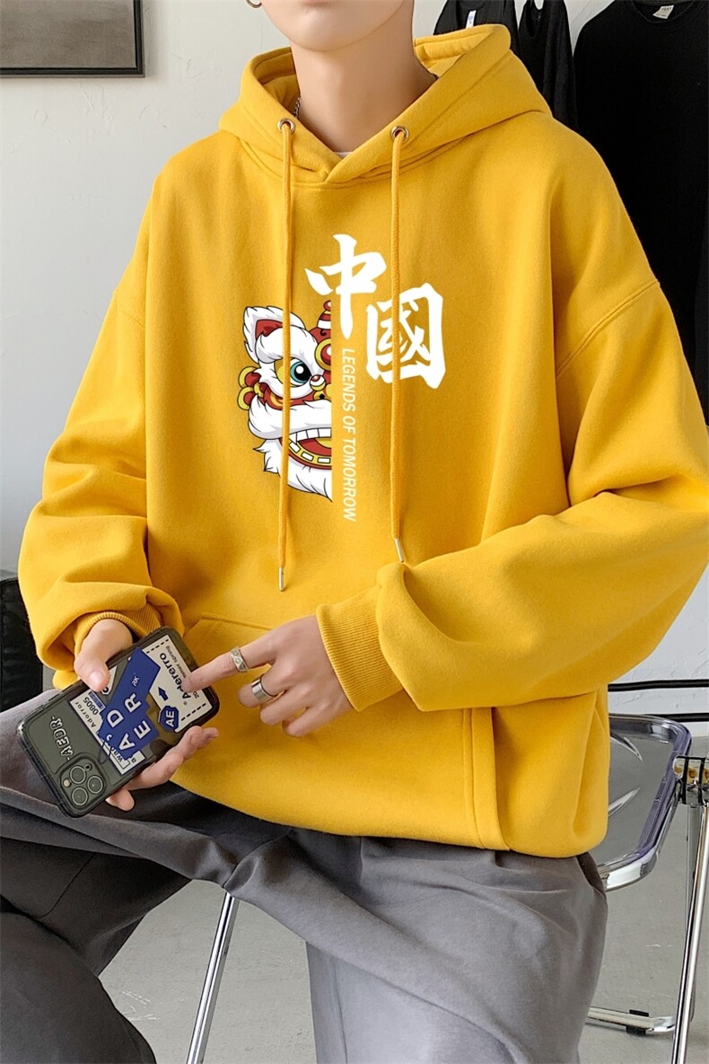 L2415P48秋冬新款卫衣男装宽松港风日系外套连帽衣服宽松卫衣,男装卫衣,星座510A-1