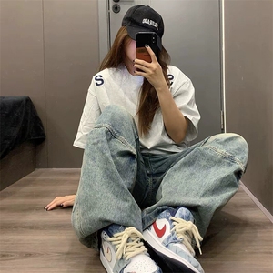 万针全刺绣工艺抖音得物高品质260克重磅纯棉双纱美式高街短袖T恤图片