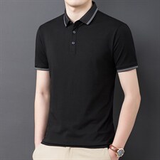 2023年潮流上衣翻领无痕短袖夏季衬衫纯色百搭POLO衫P55，男装Polo衫，星座1105-3