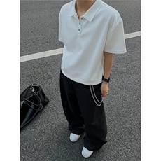 夏装新款绿松石扣子翻领重磅短袖T恤夏季男装半袖POLO衫S426特28，男装Polo衫，电商A233-1