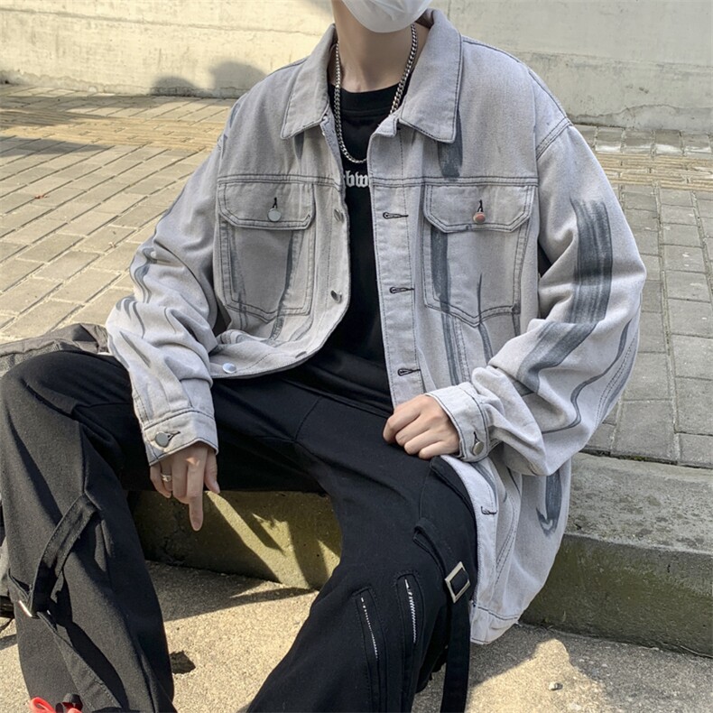 W2967-P63春秋季薄款ins潮流扎染牛仔衣美式hiphop外套夹克男,男装夹克,星座512-6