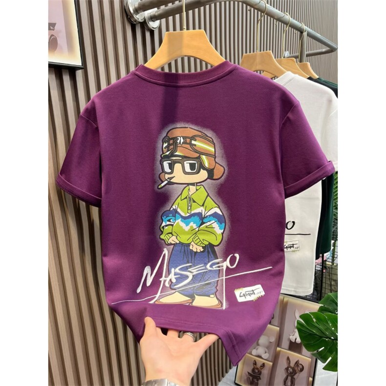 新款美式潮牌字母印花短袖T恤男款夏季ins潮牌宽松休闲上衣,男装T恤,星座1013