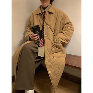 MY664-P168 高品质冬季纯棉中长款棉衣男水洗棉棉服宽松大码男装图片
