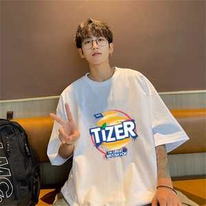 220g纯棉美式夏季短袖t恤男DT409-特批19 控38图片