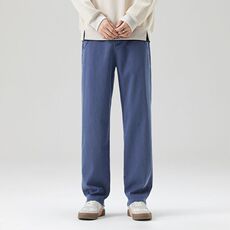 2026天丝牛仔裤男春秋季常规款宽松直筒潮牌秋天免烫休闲长裤子，男装牛仔裤，星座224-3