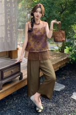 新中式套装女2026夏季新款独特漂亮设计感超火减龄无袖两件套，女装套装/套裙，丽影随形